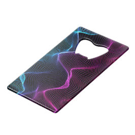 Abstraktes Design mit fließenden, welligen Neonlin Geldbeutel Flaschenöffner
