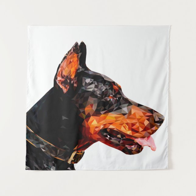 Abstraktes Design mit geringem Poly-Dreieck Wandteppich (Vorderseite)