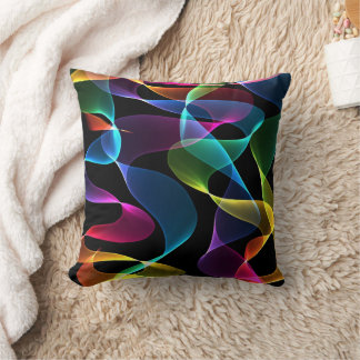 Abstraktes Design mit Regenbogen-Swirbel Kissen