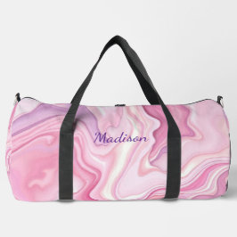 Abstraktes Design mit rosa Flüssigkeit Duffle Bag