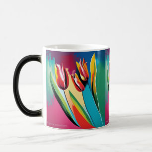 Abstraktes Design mit roten Tulpen Verwandlungstasse