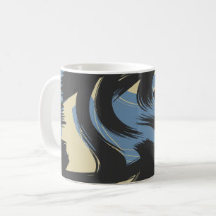 Abstraktes Design mit wirbelnden Pinselstrichen Kaffeetasse