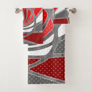 Abstraktes Design, moderne Malerei, Spiralformen Badhandtuch Set