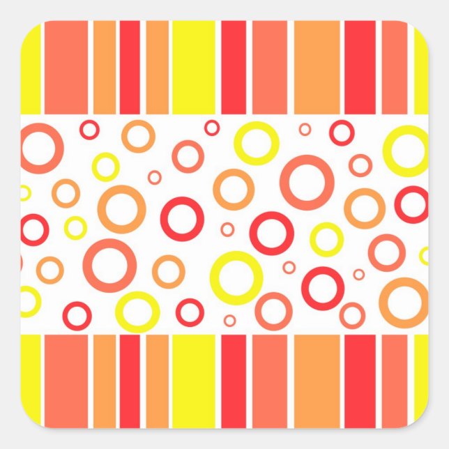 Abstraktes Design Quadratischer Aufkleber (Vorderseite)