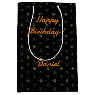 Abstraktes Design schwarz Mittlere Geschenktüte