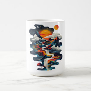 Abstraktes Design, surreale Landschaft Kaffeetasse