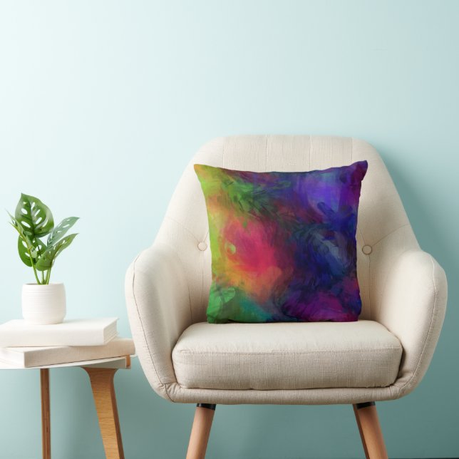 Abstraktes Design, viele Farben Kissen (Stuhl )