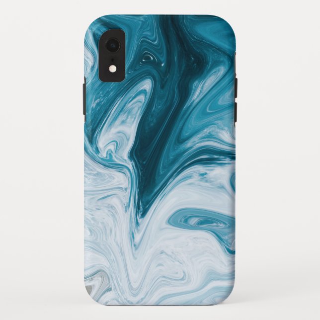 Abstraktes Design von Blue Beach Waves Case-Mate iPhone Hülle (Rückseite)
