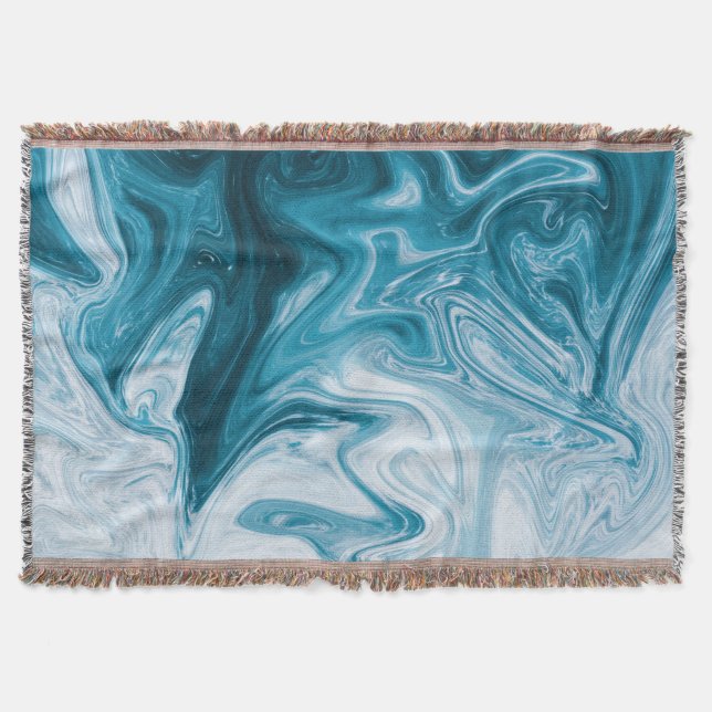 Abstraktes Design von Blue Beach Waves Decke (Vorderseite)