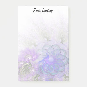 Abstraktes Design von Floral Lila Blue Custom Post-it Klebezettel