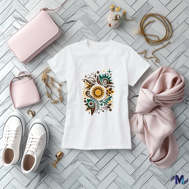 Abstraktes Design von Sonne und Natur T-Shirt (Von Creator hochgeladen)