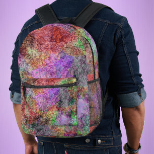 Abstraktes Design Wasserfarben schimmern wirbelnde Bedruckter Rucksack