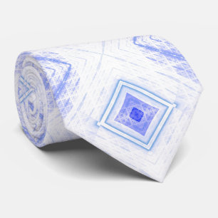 Abstraktes Diamant Hellblaues Fraktalmuster Krawatte