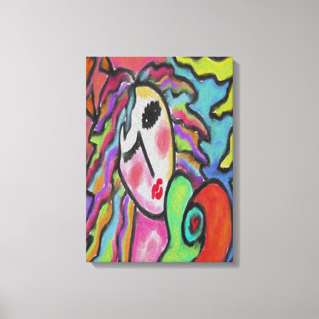 Abstraktes Digitalbild im Wilden Herzen Leinwanddruck (Vorderseite)