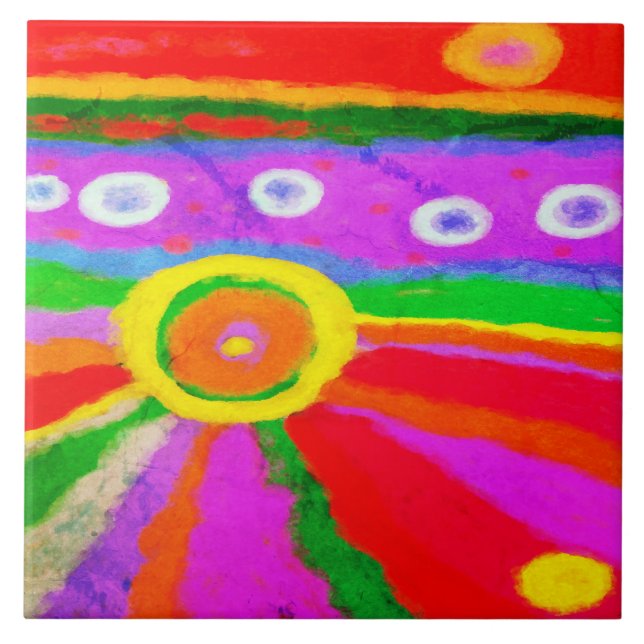 Abstraktes digitales Bild erhitzen Fliese (Vorderseite)