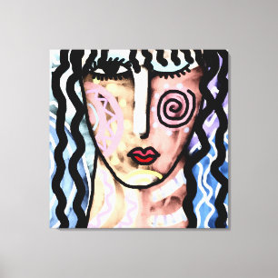 Abstraktes digitales Gemälde in gemischten Emotion Leinwanddruck