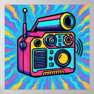 Abstraktes digitales Muster Glitch Pop Wallpaper Poster