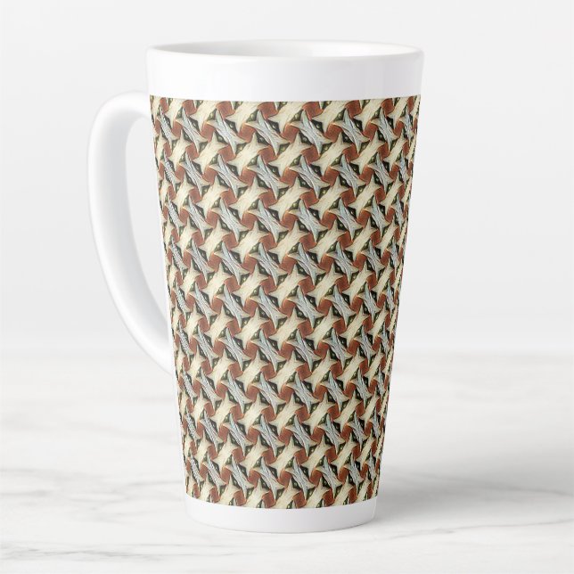 Abstraktes digitales Musterdesign 1220 - Latte-Tas Milchtasse (Linke Ecke)