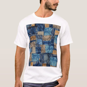 Abstraktes digitales Navy: Nahtloses Wasserfarbmus T-Shirt