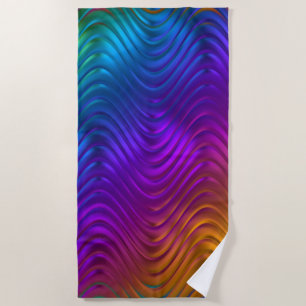 Abstraktes digitales Wellen saures psychedelisches Strandtuch