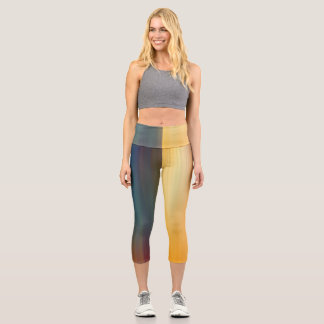 Abstraktes digitales zweifarbiges Gradient Capri Leggings