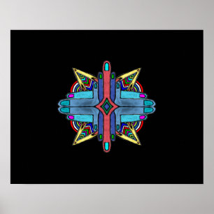 Abstraktes Diversity Hände Malerei - Poster. Poster