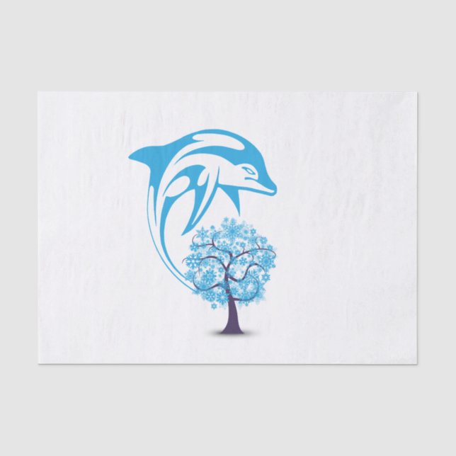 Abstraktes Dolphin-Gewebe Seidenpapier (Vorderseite)
