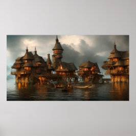 Abstraktes Dorf zu nah für die Zuhause aus dem Oze Poster