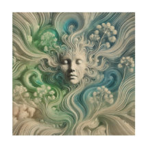 Abstraktes Dreamähnliches Gesicht mit Naturelement