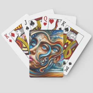 Abstraktes Dreamscape Ozean Ruhe und kosmisches Wu Spielkarten