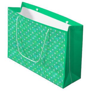 Abstraktes Drehmuster - Jadegrün Große Geschenktüte