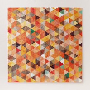 Abstraktes Dreieck Geometrisches Nahtloses Muster Puzzle