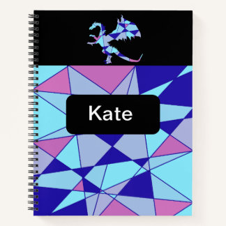 Abstraktes Dreieck in Lila Blau und Pink Notizbuch