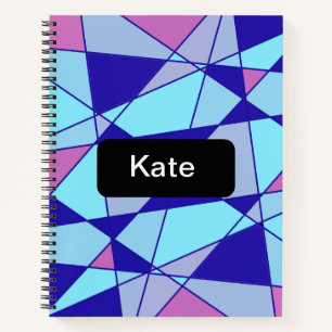 Abstraktes Dreieck in Lila Blau und Rosa  Notizbuch