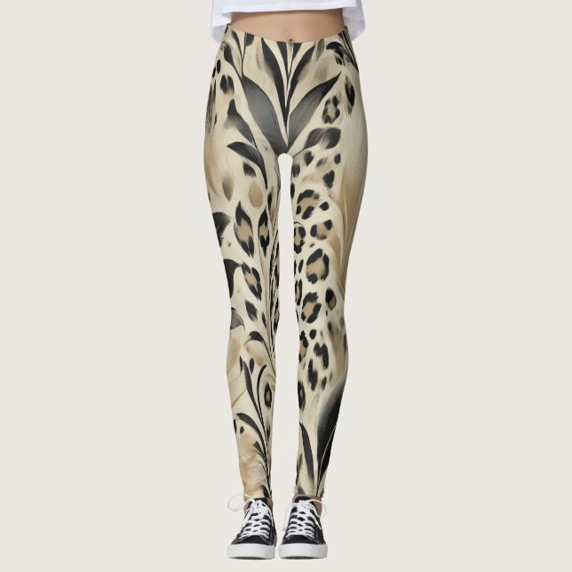 Abstraktes Druckdesign für Tiere 6 Leggings (Vorderseite)