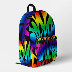 Abstraktes Dunkles Regenbogenmuster Bedruckter Rucksack