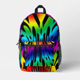 Abstraktes Dunkles Regenbogenmuster Bedruckter Rucksack