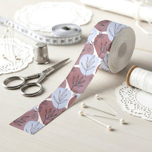 Abstraktes Dusty Rose und Sage Green Botanisches M Satinband