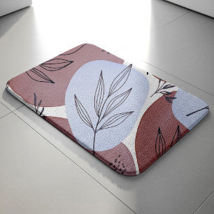Abstraktes Dusty Rose und Sage Grün Botanisches Mu Badematte