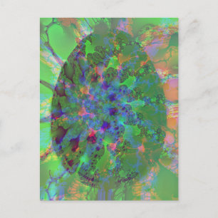 Abstraktes Ei Elegante Grün Lila Orange Feiertagspostkarte