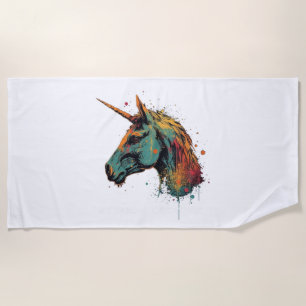 Abstraktes Einhorn Strandtuch