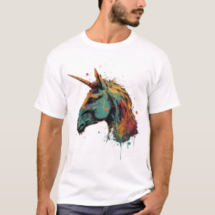 Abstraktes Einhorn T-Shirt