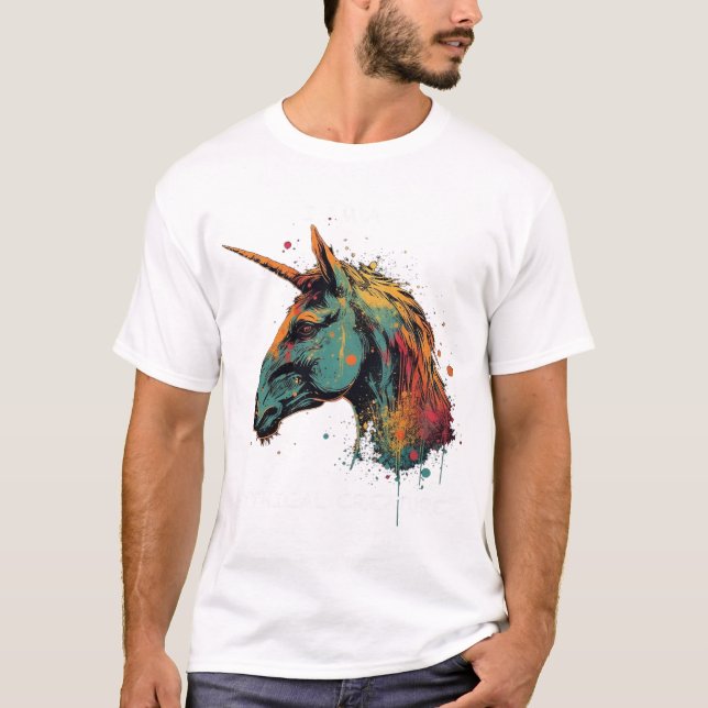 Abstraktes Einhorn T-Shirt (Vorderseite)