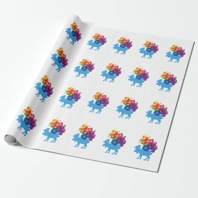 Abstraktes Elch-Wrapper Geschenkpapier (Ungerollt)