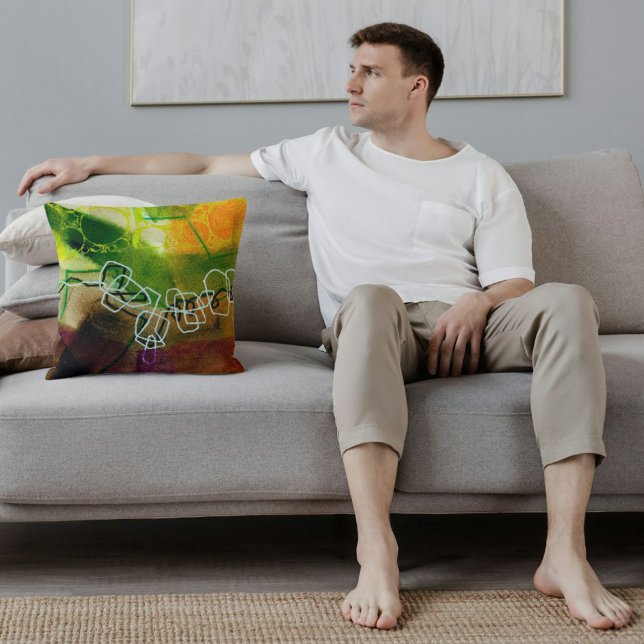 Abstraktes elegantes, buntes Malmuster Kissen (Von Creator hochgeladen)