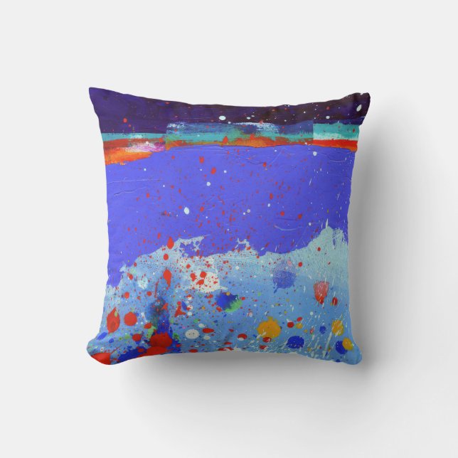 Abstraktes elegantes, buntes Malmuster Kissen (Vorderseite)