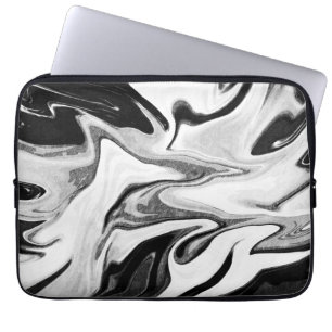 Abstraktes elegantes Retro-Digitalflüssiges Marmor Laptopschutzhülle