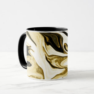 Abstraktes elegantes Retro-Digitalflüssiges Marmor Tasse