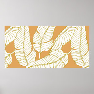 Abstraktes Eleganzmuster mit floraler Illustration Poster