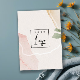 Abstraktes, erdfarbenes, rosa, grünes, blaues Logo Visitenkarte